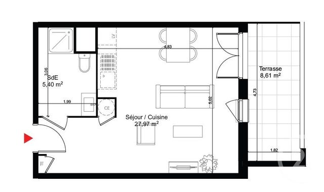 Appartement F1 à vendre - 1 pièce - 33.5 m2 - ORAISON - 04 - PROVENCE-ALPES-COTE-D-AZUR - Century 21 Provence Immobilier