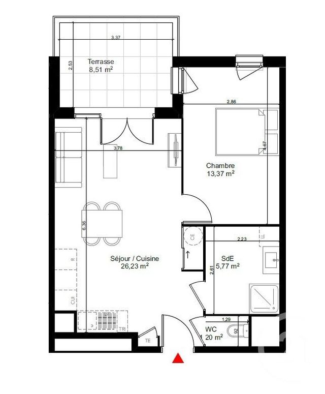 Appartement F2 à vendre - 2 pièces - 46.57 m2 - ORAISON - 04 - PROVENCE-ALPES-COTE-D-AZUR - Century 21 Provence Immobilier