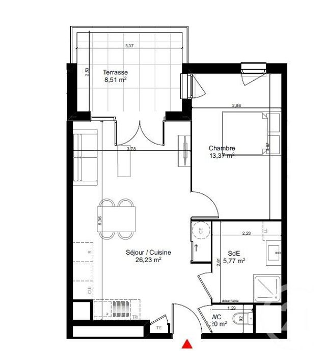 Appartement F2 à vendre - 2 pièces - 46.57 m2 - ORAISON - 04 - PROVENCE-ALPES-COTE-D-AZUR - Century 21 Provence Immobilier
