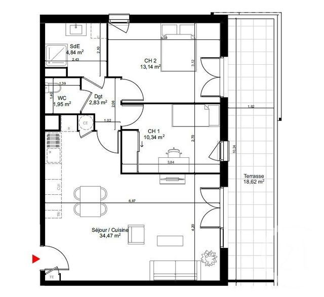 Appartement T3 à vendre - 3 pièces - 66.99 m2 - ORAISON - 04 - PROVENCE-ALPES-COTE-D-AZUR - Century 21 Provence Immobilier