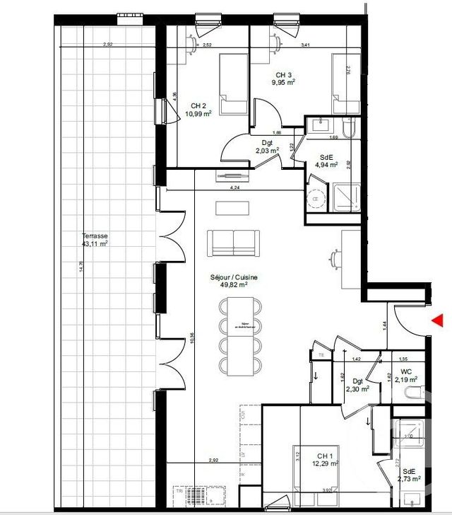 Appartement F4 à vendre - 4 pièces - 100.61 m2 - ORAISON - 04 - PROVENCE-ALPES-COTE-D-AZUR - Century 21 Provence Immobilier